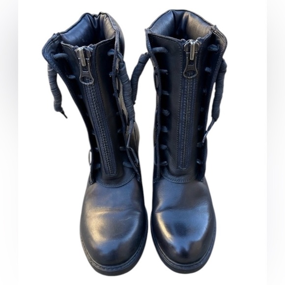 Free People New Vintage Foundry Filo Leather Biker Boots Black Moto NWOT - Picture 4 of 12